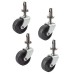 Exel Classic Furniture Castor - Peg Fixed - 43kg Max Weight - 31mm Diameter - Black -Pack of 4