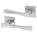 Exel Satin Chrome Twist Door Handles on Square Rose - Spirit Range 