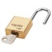 Squire Lion Open Shackle Padlock - 25mm Body - 16.5 x 13.5mm Shackle - Brass
