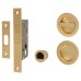 M Marcus Round Flush Privacy Handle Set with Lock - Satin Brass
