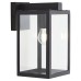 Forum Zink Hestia Glass Panel Outdoor Wall Lantern Light - IP44 - Black
