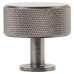 Carlisle Brass Knurled Radio Round Cabinet Knob - 35mm Diameter - Anthracite Grey