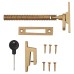 Hampstead Iris Reeded Locking Mortice & Hook Plate Window Fastener - Reversible - Satin Brass 