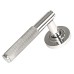 From The Anvil Polished Stainless Steel Knurled Door Handles on Round Rose - Brompton Range 