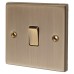 Knightsbridge 10AX 1 Gang Intermediate Light Switch - Antique Brass