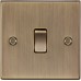 Knightsbridge 10AX 1 Gang Intermediate Light Switch - Antique Brass