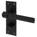 Exel Matt Black Knurled Bathroom Door Handle - Loxley Range - 150 x 50mm