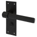 Exel Matt Black Knurled Bathroom Door Handle - Loxley Range - 150 x 50mm