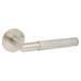 Jigtech Satin Stainless Steel Knurled Door Handles on Round Slim Rose - Schema Modell Range 