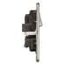 Knightsbridge 13A 2 Gang Screwless Flat Plate Switched DP Socket - Brushed Chrome with Black Insert