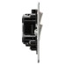 Knightsbridge 45A Flat Plate DP Cooker Switch & 13A Socket with Neons - Brushed Chrome/Black Insert