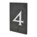 Slate Screw Fix Door Numeral - 4 - 140 x 90mm - Polished Black