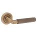 Burlington BUR40 Antique Brass Knurled Door Handles on Round Rose - Piccadilly Range 