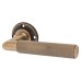 Burlington BUR40 Antique Brass Knurled Door Handles on Round Rose - Piccadilly Range 