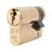 Eurospec 10 Pin 45mm Euro Single Cylinder - 35 + 10mm - Polished Brass - Master Keyed