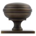 Alexander & Wilks Quantock Cabinet Knob on Square Backplate - 34mm Diameter - Antique Brass