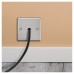 Knightsbridge 20A Round Edge Flex Outlet Plate - Brushed Chrome