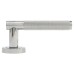 Jedo Polished Chrome Fire Rated Knurled Door Handles on Round Rose - Bari Range 