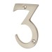 Exel 76mm Screw Fix Door Numeral - 3 - Satin Nickel