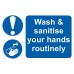 Wash & Sanitise Your Hands Routinely - 300 x 200mm - Blue