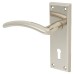 Serozzetta by Carlisle Brass Polished Nickel Keyhole Lock Door Handle - Trenta Range - 150 x 50mm