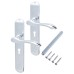 Hampstead Polished Chrome Keyhole Lock Door Handle - Long Plate - Altea Range - 240 x 41mm