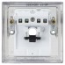 Knightsbridge 20A Square Edge Flex Outlet Plate - Brushed Chrome
