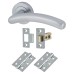 Exel Carina Latch Door Handle on Rose Kit - Satin Chrome Exel Carina Latch Door Handle on Rose Kit - Satin Chrome
