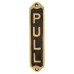 Solid Brass Toilet Door Sign - Pull - 155 x 33mm - Polished Brass/Black