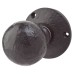 Olde Forge Ball Mortice Door Knob - 62mm Rose Diameter - Antique Black Iron