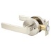 Exel Satin Stainless Steel Straight Hotel Passage Door Handles on Round Rose Set