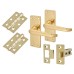 Exel Victorian Latch Door Handle Kit - Short Plate - Polished Brass