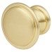 Exel Rim Round Cabinet Knob - 30mm Diameter - Satin Brass