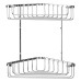 Croydex Wirework Large Corner Shower Basket - Two Tier - 305 x 275 x 165mm - Stainless Steel