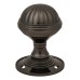 Exel Fluted Mortice Door Knob - 65mm Rose Diameter - Black Nickel