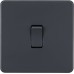 Knightsbridge 10AX 1 Gang Screwless Intermediate Flat Plate Light Switch - Anthracite Grey