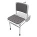 Fitzroy of London Doc M Padded Folding Wall Shower Seat, Legs & Back - 500 x 410 x 690mm - Wht/Grey