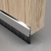Stormguard Concealed Fixed Bottom Door Brush - 838mm Length - Brush Size 25mm - Chrome
