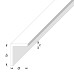 Rothley 1000mm Plastic Angle - Unequal Sided - 20 x 10 x 1.5mm - White