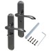 Hampstead Black Nickel Bathroom Door Handle - Long Plate - Altea Range - 240 x 41mm