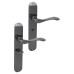 Hampstead Black Nickel Bathroom Door Handle - Long Plate - Altea Range - 240 x 41mm
