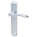 Hampstead Polished Chrome Latch Door Handle - Long Plate - Altea Range - 240 x 41mm