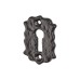 Elan Floral Escutcheon - 48 x 32mm - Keyhole - Metalized Antique Black Iron