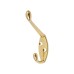 Exel Diecast Single Hat & Coat Hook - 90 x 58mm - Polished Brass - Pack of 10