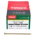 TIMCO Classic Pozi Countersunk Wood Screws - 5.0 x 100mm - Yellow Zinc - Pack of 100