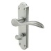 Carlisle Brass Satin Chrome Scroll Bathroom Door Handle - Madrid Range - 180 x 45mm