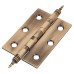 Finial Ball Bearing Butt Door Hinge - 75 x 50 x 2mm - Antique Brass - Pair