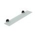 Croydex Epsom Flexi-Fix Frosted Glass Shelf - 590 x 135.5 x 60mm - Matt Black