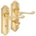 Exel Polished Brass Scroll Bathroom Door Handle - Ashmead Range - 168 x 46mm