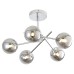 Forum Spa Lindos 5 Light Semi Flush LED Bathroom Ceiling Light - IP44 - Chrome & Smoked Shades